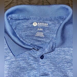 Haggar - Men’s Polo - XL - Heather Blue